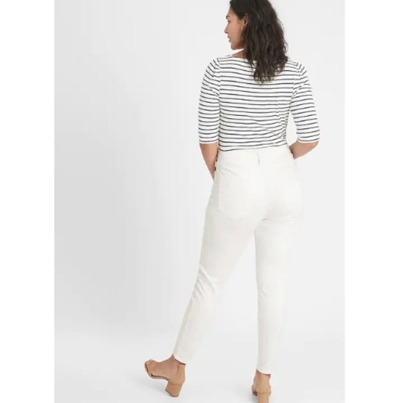 NWT BR Curvy Mid Rise Skinny Jeans 28 White F721 - Picture 2 of 3
